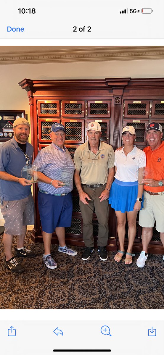 DrewLaneShow's tweet photo. 2022 Kirk Gibson Parkinsons Champs!! Drew Franklin, Captain Stephen Gabarra…GIBBY…and Caroline and her Dad Tom Harding. Be nice in comments for once pleeeze https://t.co/RFHgtyR7tY