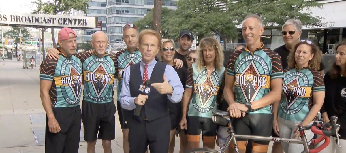 RideForPKD2022's tweet photo. While in #NYC this weekend, our #RideForPKD rider had the opportunity to speak with @JohnElliottTV on @CBSNewYork! Check out the interview for an update on the ride and a surprise appearance from the RideForPKD team that has made the ride possible! ๐ด
https://t.co/xvMhP7Tmyr https://t.co/bzu1BTa4eI