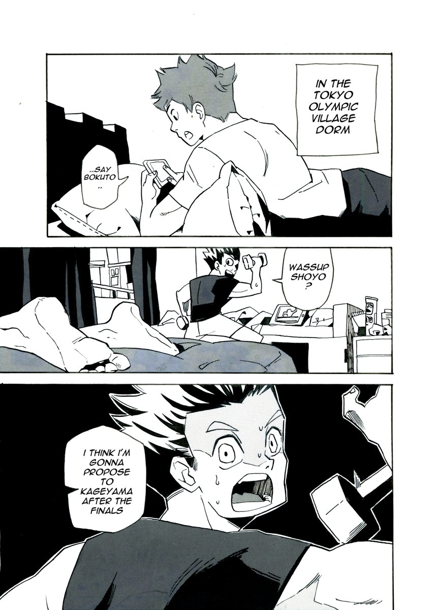 VolleyboysW's tweet image. Olympic Proposal (1/6) #Haikyuu #kagehina #BokuAka #hinatashoyo #kageyamatobio #miyaatsumu #kageyamaxhinata