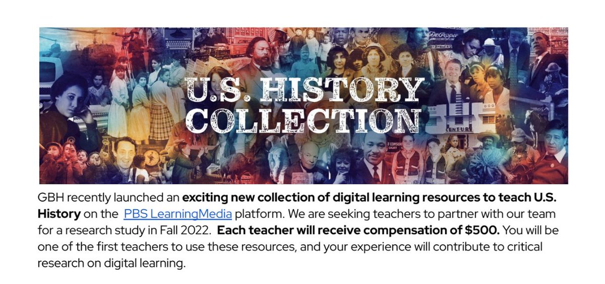 TomDriscollEDU's tweet photo. Exciting new opportunity for social studies teachers! 📜🧑‍💻🌍 
@TobiasJosh is seeking MS/HS history teachers for a new study on digital learning resources in #PBSLearningMedia. If interested, please fill out this form by 8/26: https://t.co/ptnBbi3yEP #sschat https://t.co/mgES1ClHst