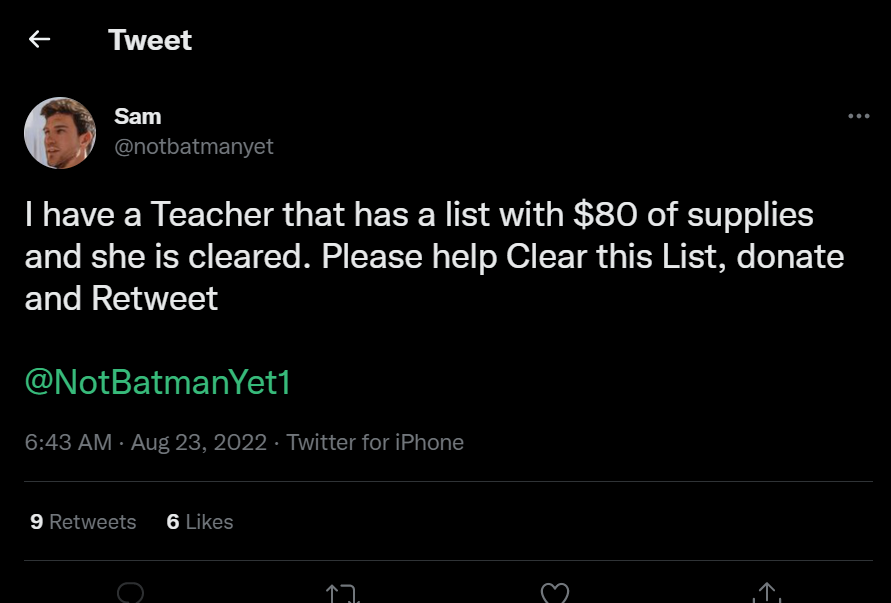 StaffAln's tweet photo. Really?

#notbatmanyet
#TwitterPhilanthropy
#clearthelist
#donorschoose
#SamIsAScam
#GoogleJackieOverton
#TeacherTwitter
#Giveaways 
#cashapp 
#CashAppFriday https://t.co/YLhMVjDR8m