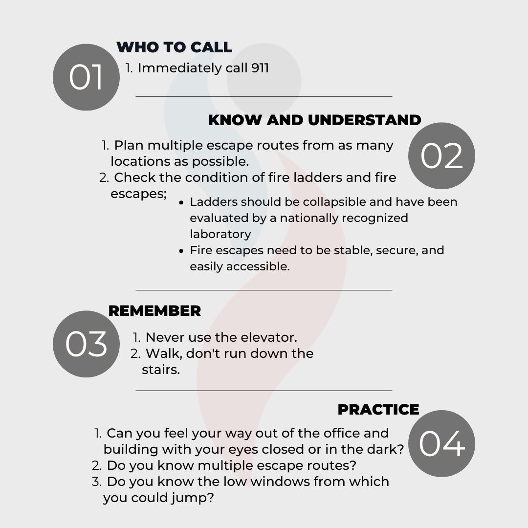 Having a pre-planned escape plan is very important so that you are always prepared for what to do in the event of a fire. We want you to be safe! 

#HouseFire #FireProtection #FireSafety #EscapePlan #SafetyTip 

#EurotechSafetyInc