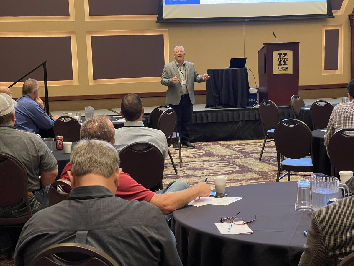 Second speaker of the morning is Darrin Boster, President of Elevar Agri-Solutions talking developments in fertilizer markets. <a href="/ksuaccc/">ACCC</a> #kscoops