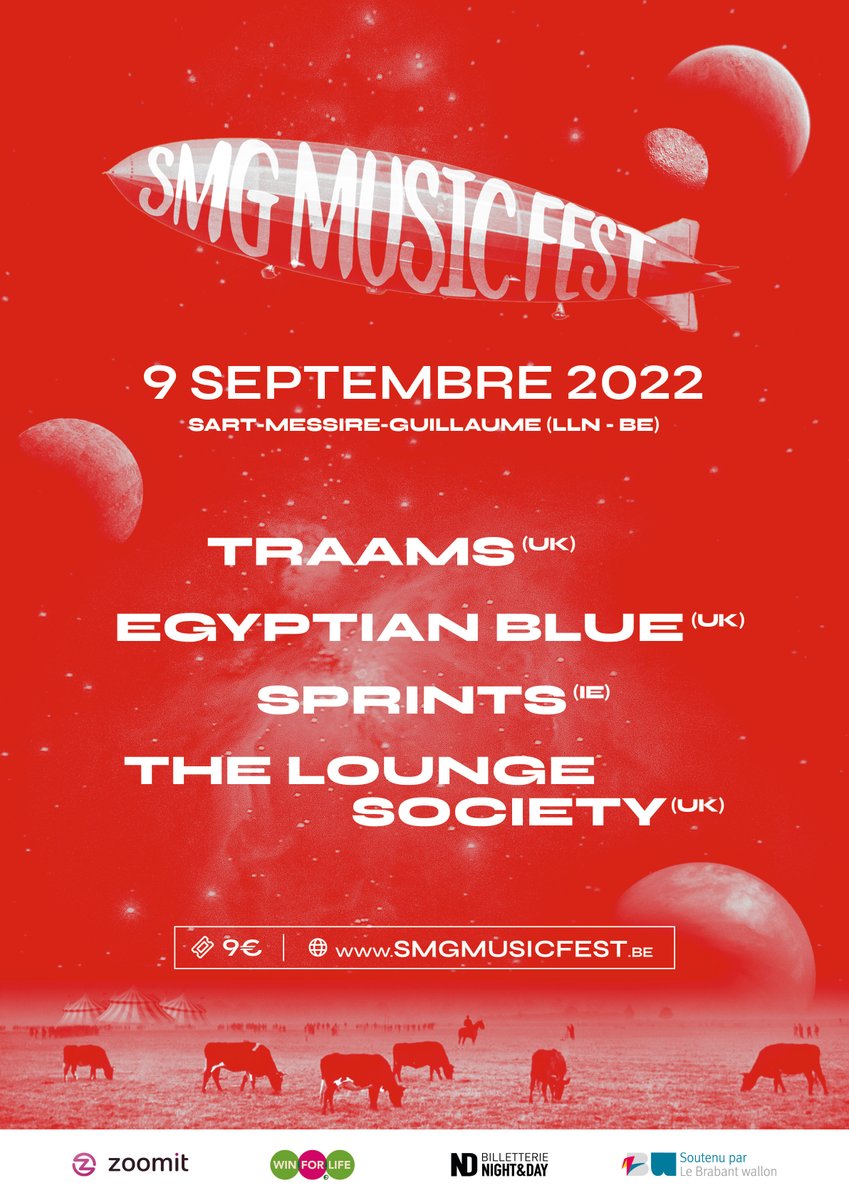 ⌚ Les horaires du SMG Music Fest 2022 sont en ligne : smgmusicfest.be/horaires/ 
 
Avec @LoungeSocietyHB @egyptianblueinc
@TRA_AMS
@sprintsmusic & DJ Boods

📅 9 sept. - Brabant wallon, Belgium