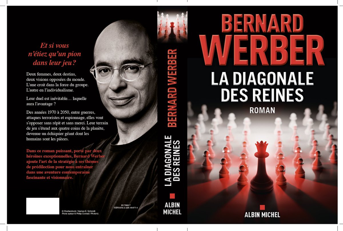 Werbernard's tweet photo. Donc voici la couve et la 4 ème de couve du prochain roman "LA DIAGONALE DES REINES" sortie officielle le 28 Septembre 2022
#échecs #espionnage #roman #werber #rentrée #les_traîtres #bernard_werber #suspense #reines #individualisme #foule @AlbinMichel @Werbernard @ffechecs https://t.co/1zYptYvC3C