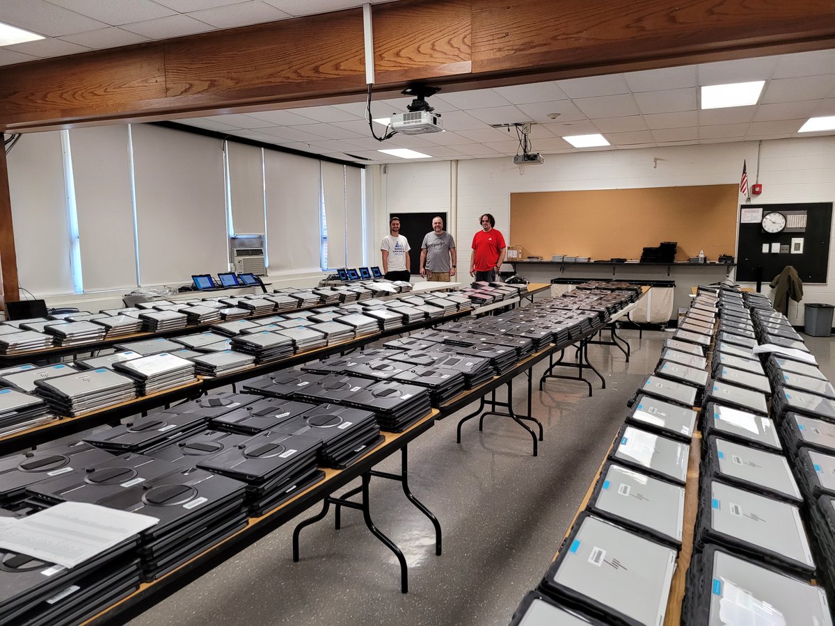 nhrhs1's tweet photo. The Technology Team has been very busy all summer preparing for this week. Yesterday, over 300 students picked up their devices. Please refer to the Constant Contact message for details regarding pick-up. #GearingUpfortheSchoolYear #TechnologyReady #WelcomeBacktoSchool https://t.co/IkorUEmbqg