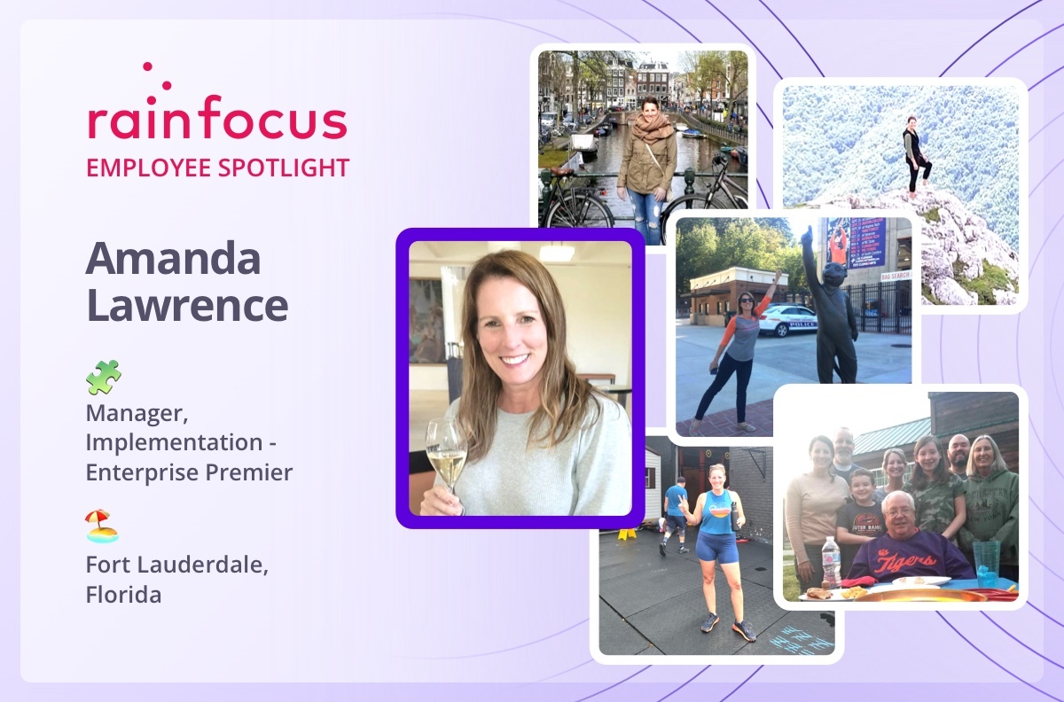 RainFocus's tweet photo. This month's #employeespotlight is on Amanda Lawrence, manager, implementation - enterprise premier. Amanda shared that in 2020, she and her husband spent nine months living in an RV with their two black labs traveling around the country! #TeamRainFocus https://t.co/OvSrATvS4x