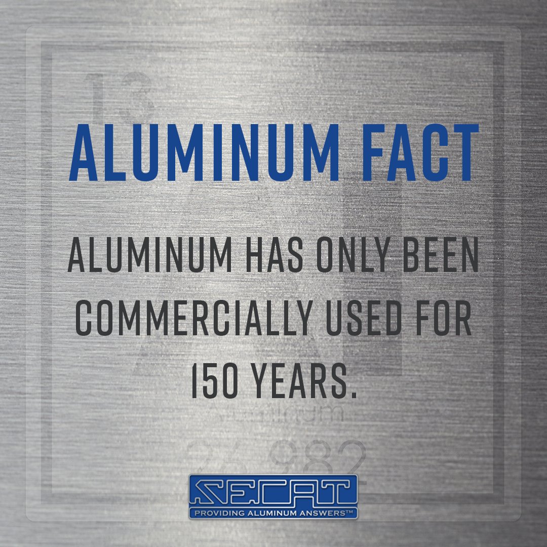 SecatAluminum's tweet photo. While aluminum is young compared to other metals, the world production of aluminum grew from 6,800 metric tons to 2,810,000 metric tons in just 50 years. 🤯 https://t.co/OnSn5elJ9M