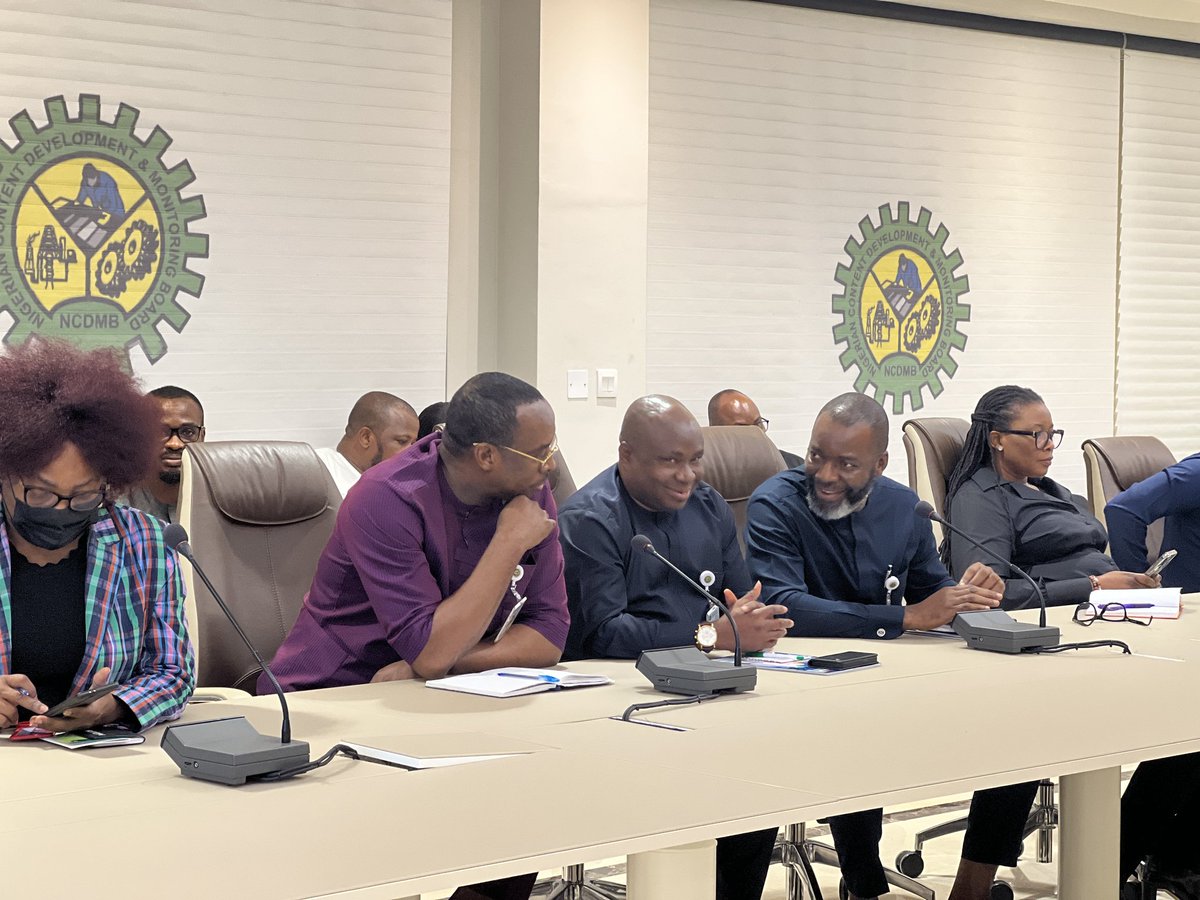 OfficialNCDMB's tweet photo. The NCDMB team with the E.S include, Dir M&amp;E, Akintunde Adelana, GM Project Certification and Authorisation, Paul Zuhumben, ES-TSA, @baba7dee, Mgr CCD, @esuedan, Mgr SBD, CB, Engr Iwhiwhu Maurice, Kelly, DM CC, Victor Amabebe, Supervisor/TA ES office, John Barigha among others https://t.co/IK5fBwsArv