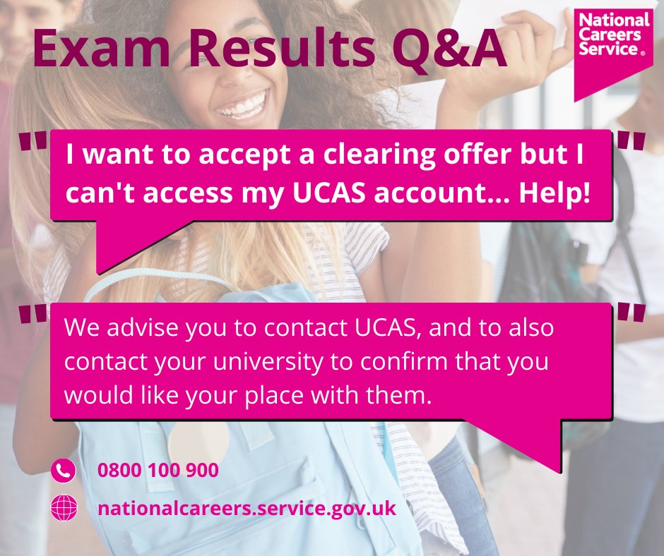 <a href="/NationalCareers/">National Careers</a> Exam Results Helpline advisers shared the following Q&amp;A with us today.

For free, professional advice on your next steps after results day, call 0800 100 900 or visit nationalcareers.service.gov.uk/explore-your-e…