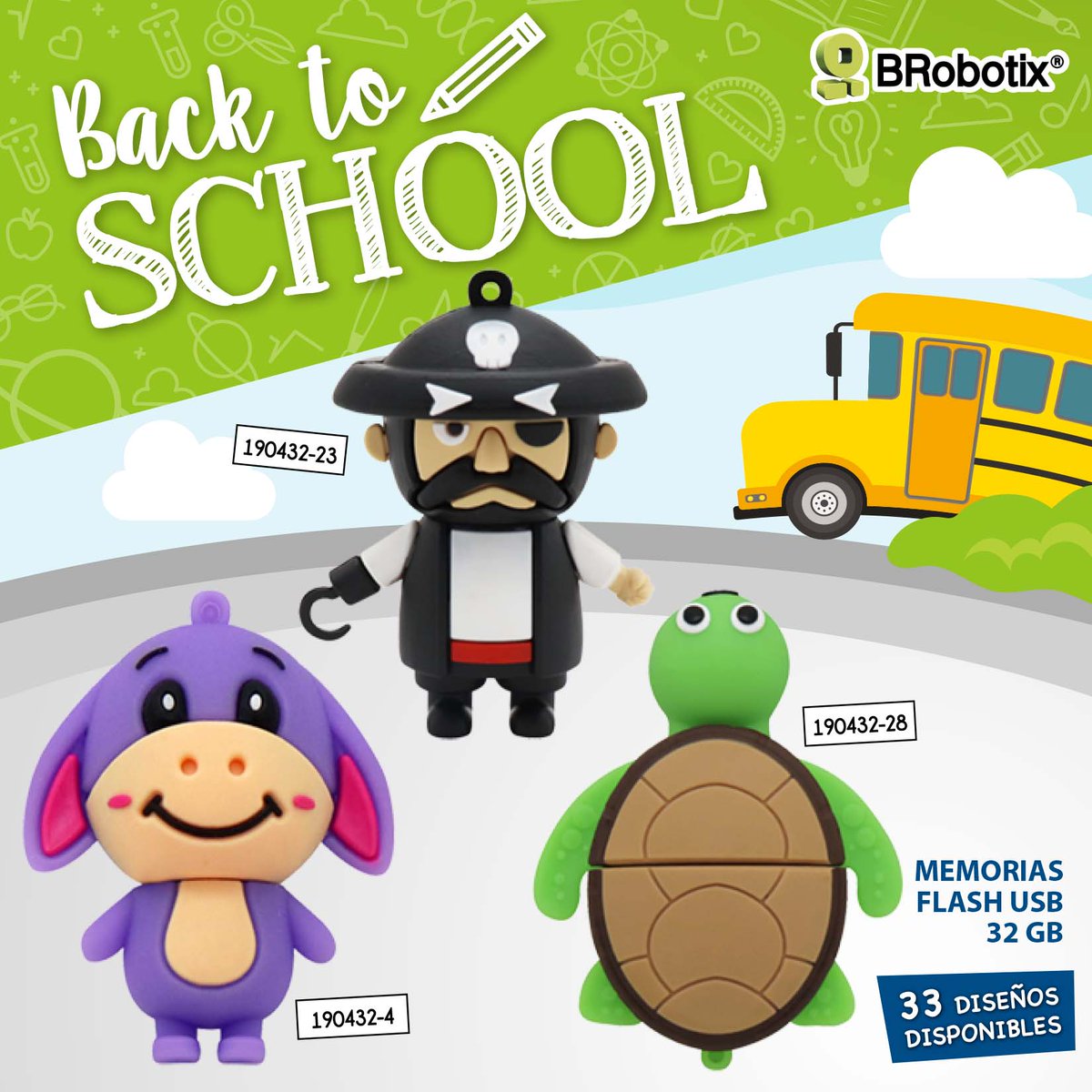 brobotixoficial's tweet photo. 😄📚🍎🦁 Destaca en este Regreso a clases con las Memorias USB de 32GB #BRobotix 💯✅ son 33 divertidos diseños, ¿cuál es tu favorito? 😄
#regresoaclases #backtoschool #memoriausb #usb #32gb #somossoluciones https://t.co/b34N7O159A