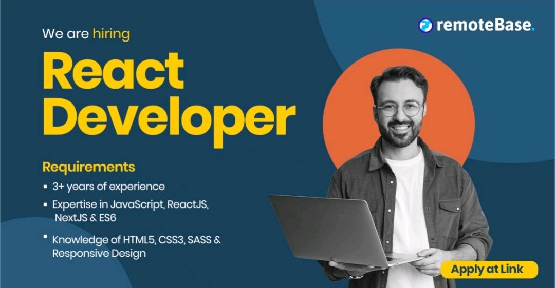 LarbJay's tweet photo. @RemotebaseHQ is looking to hire React Developers!

This is a fantastic opportunity to gain global exposure while working with international clients from the convenience of your home

Apply here:
https://t.co/MAtWe1GzwG
#TechIsHiring #Job #tercih2022 https://t.co/ktKCLrk8PK