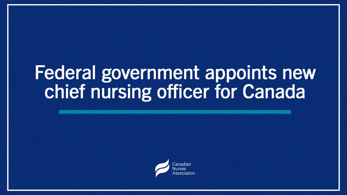 After many years of advocacy, CNA is delighted to see the govt officially reinstate the federal CNO. Congratulations, @LeighChappy, for your appointment! And thank you for recognizing the essential role of nurses <a href="/JustinTrudeau/">Justin Trudeau</a> <a href="/jyduclos/">Jean-Yves Duclos</a> <a href="/MonaFortier/">Mona Fortier 🇨🇦</a>! 

ow.ly/NoGg50KqllL