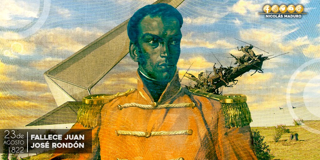 NicolasMaduro's tweet photo. Rendimos honores al Coronel Juan José Rondón, en el Bicentenario de su fallecimiento. Uno de los guerreros más insignes de nuestra historia, cuyo ejemplo de valentía nos llena de fuerza en cada batalla, por la causa de la Patria. ¡Viva Rondón! https://t.co/X17FskljO6