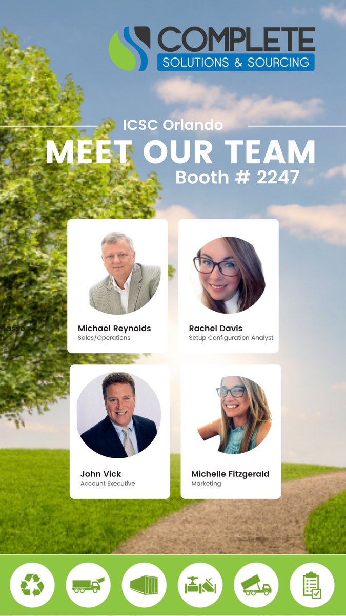 Complt2's tweet photo. Meet our #ICSC ORLANDO team!
Complete Solutions &amp; Sourcing - Booth 2247
#completesolutions
Our entire team is super excited about this event. https://t.co/7Y7mdOZyUd