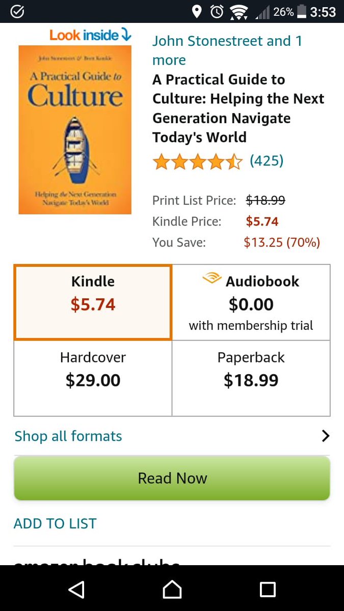 tendaichitsike's tweet photo. Popular culture and the Christian worldview. A great, essential help in equipping Christians on how to live faithfully in our current culture. Discounted on kindle today and so worth it! @JBStonestreet and @BrettKunkle
.
#apracticalguidetoculture https://t.co/UTDz7XmYW3