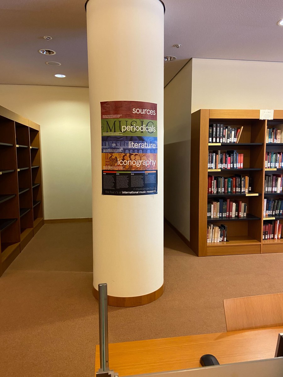 RILMMusicLit's tweet photo. Many thanks to librarian and chair of RILM's Greek committee Stephanie Merakos for including RILM's colors--and those of @RISM_music, @RIPMCenter, and RIdIM--in the beautiful Music Library of Greece “Lilian Voudouri”. #Greece #library #RISM #RIPM #RIDIM #Ευχαριστώ https://t.co/Ar2DN2tk75