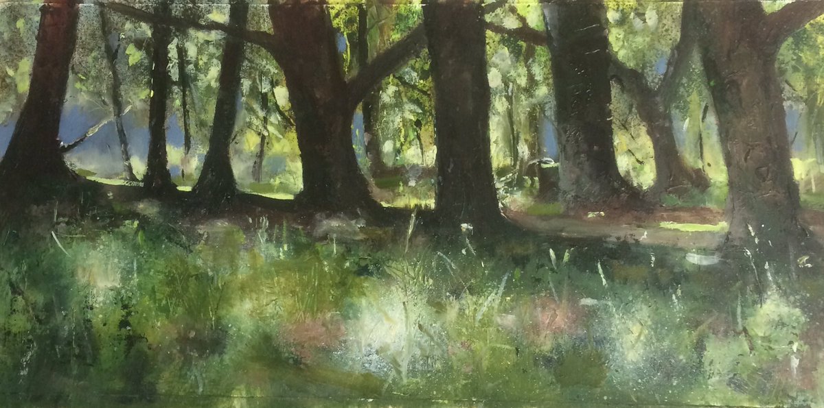 stevestrodeart's tweet photo. Sefton Park; Park Life Series. Oil on paper 18x38cm. Thanks for looking https://t.co/fNH0eZaED8 @LiverpoolParks @ILoveSeftonPark https://t.co/KGD49radPW
