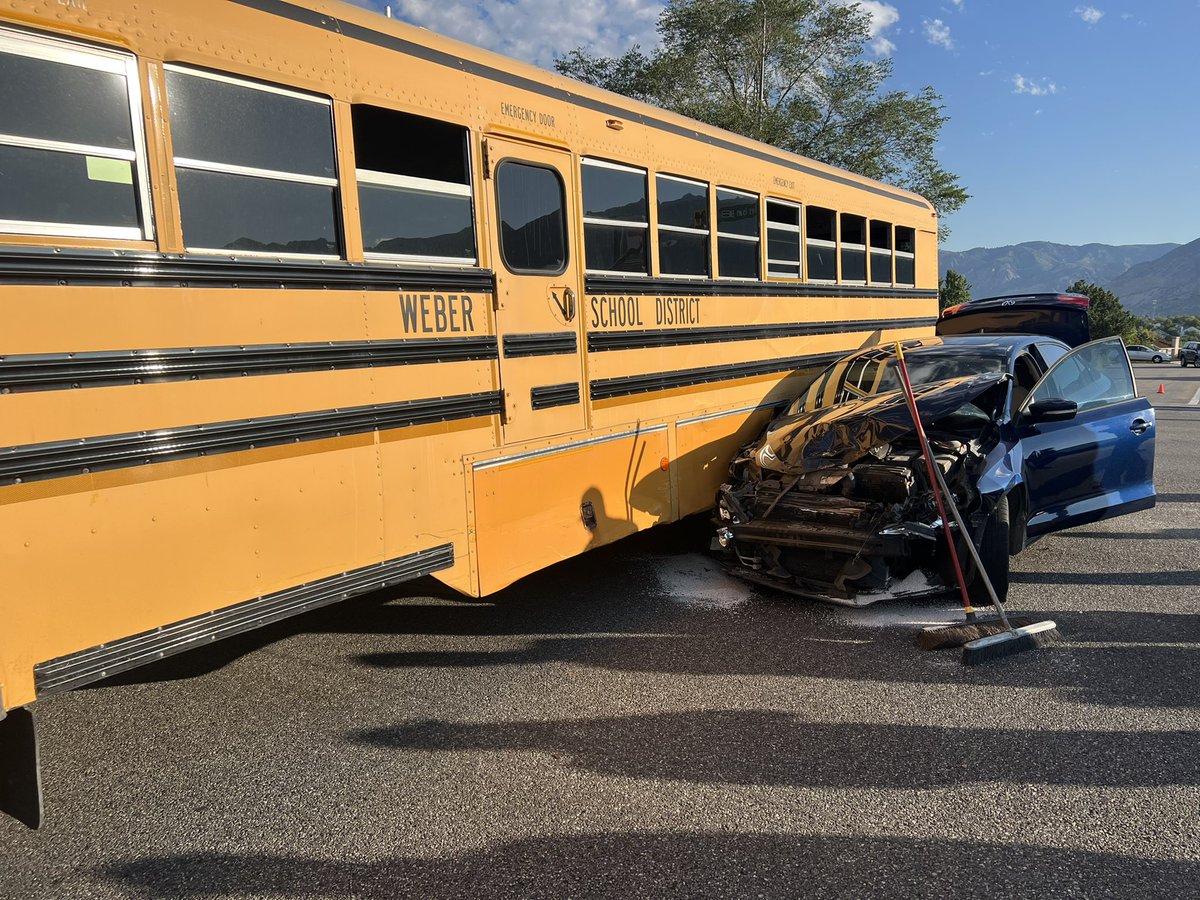 Bus crash this morning at 850 E. Washington Blvd. in South Ogden. Fortunately, there were no injuries.