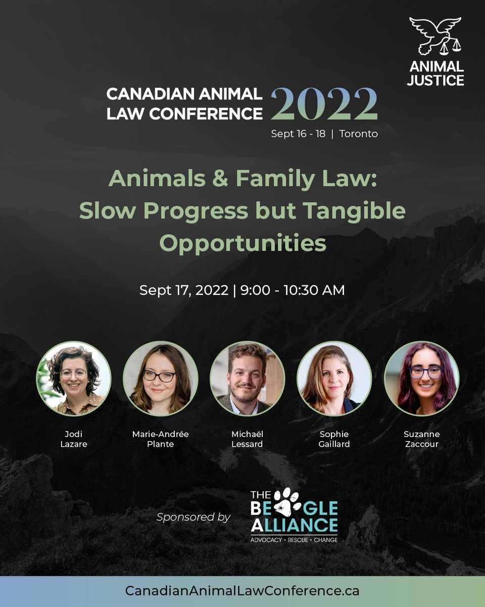 Upon separation, pet parents are increasingly turning to the legal system to settle disputes over the custody of companion animals. But is the system equipped to reflect the interests of sentient animals? 🤔🐾 Join us for this upcoming #CALC2022 panel! ➡️ canadiananimallawconference.ca