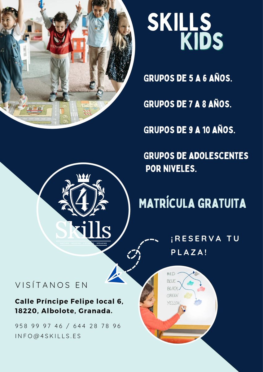 4Skills's tweet photo. !DESDE EL 29 DE AGOSTO ABIERTO EL PLAZO DE MATRICULACIÓN!

Niños,adolescentes y adultos.

Envíanos un email con tus datos a info@4skills.es antes del 29 de Agosto y no te quedes sin tu plaza.

#ingles #b2 #b1 #C1 #cambridgeenglish #clasesdeingles #inglesniños #4skills https://t.co/gSUTMTCbbx