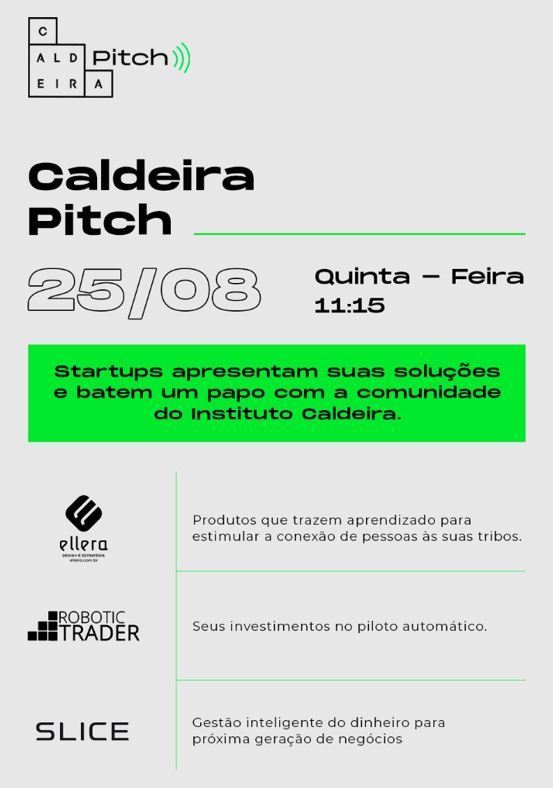 elleratweet's tweet photo. Quinta-feira vou apresentar a Ellera Artefatos no Instituto Caldeira.
Farei o famoso "pitch" para a comunidade do Caldeira.
A ideia é buscar tração e pontes para essa ideia que venho trabalhando há tanto tempo: Produtos + Aprendizagem.
Depois eu conto como foi! https://t.co/hwSY5UVmAv