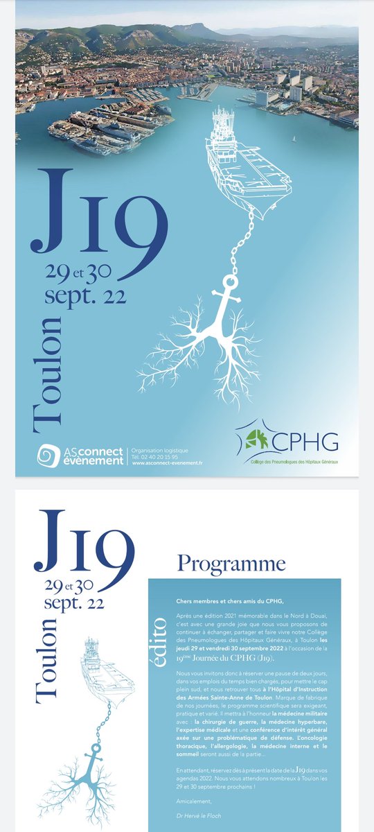 doclungvintage's tweet photo. Beau programme en perspective à Toulon pour la journée scientifique #CPHG https://t.co/TFWcKSUJUV