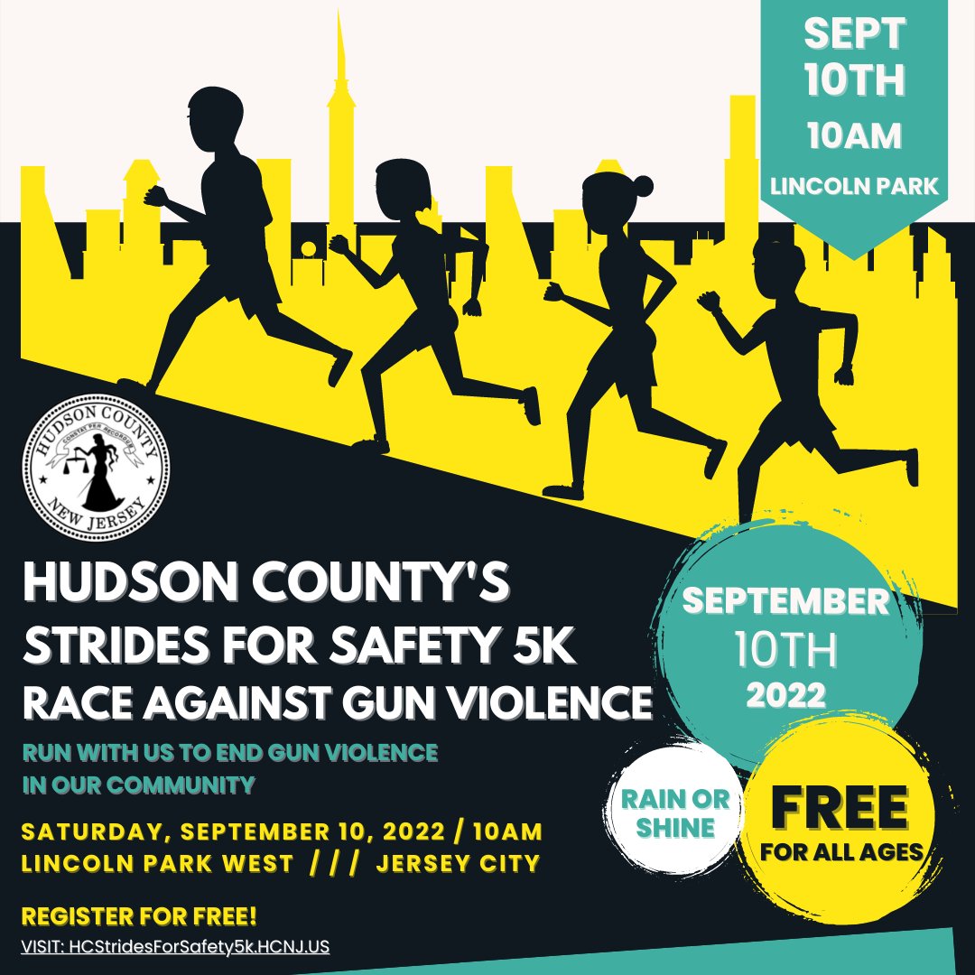 HCIAonline's tweet photo. Register now for Hudson County's Strides for Safety 5K being held on Saturday, September 10th beginning at 10 am at Lincoln Park West!
https://t.co/khPaxk3yeB
#HudsonCounty #5K #StridesforSafety #run #walk #outdoors #registernow https://t.co/3CFb56JkAb