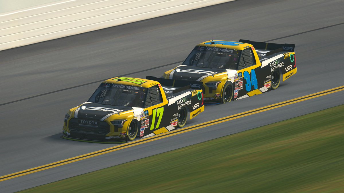 SimVulcan's tweet photo. This weeks big announcement?

We are going for something a bit different and will be entering a 2 car or...TRUCK campaign in the upcoming @ArlEsports Trucks League

@bablakesley and @AdamGladden3  will run the Toyota Tundra!

Keep an eye on our page for more details soon! https://t.co/zB2UOzHFXs