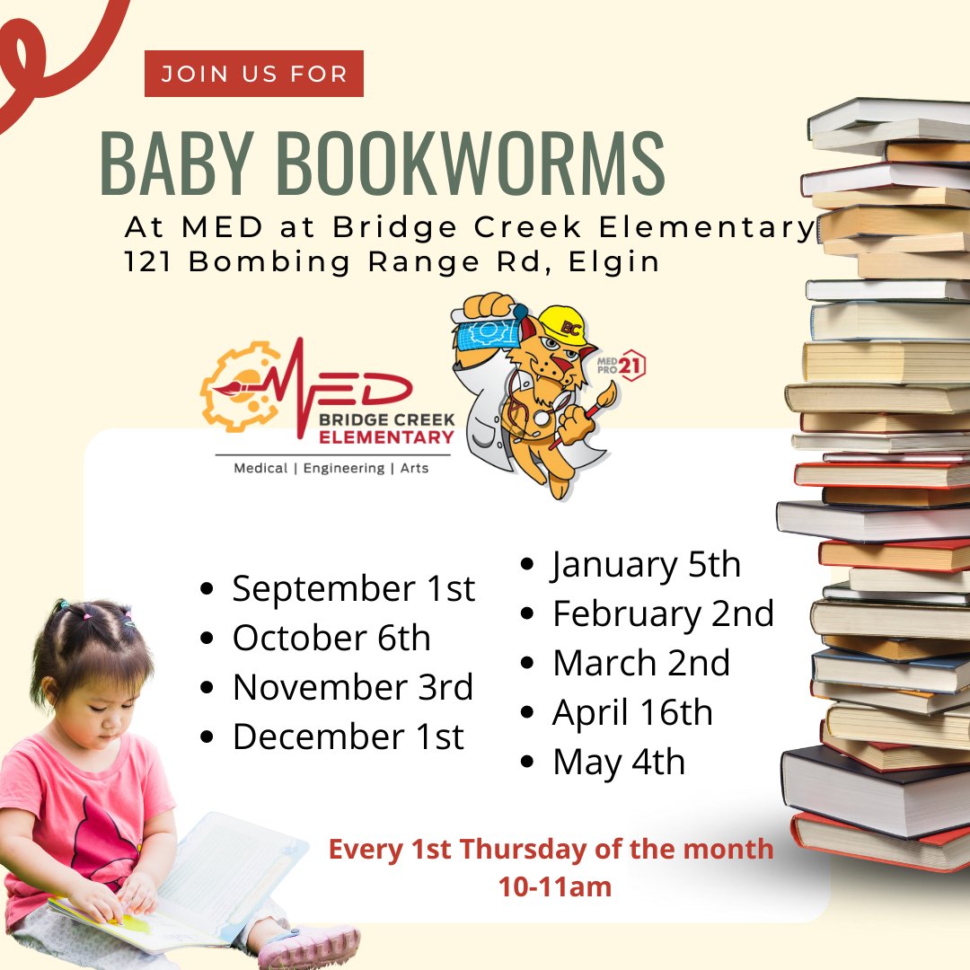 STEAMM Med Pro21 (@medpro21) on Twitter photo Baby Bookworms is starting next week <a href="/MEDatBCE/">Bridge Creek Elem</a> Let the tiny reader in your life know to meet us there 10am Thursday September 1st! <a href="/RichlandTwo/">Richland School District Two</a> <a href="/R2Magnets/">Barbara Turner</a> <a href="/TarheelEmily04/">Emily P. Caskey-Ed.S</a> <a href="/MarianSimmons27/">Marian Simmons</a> <a href="/KTEPrincipal121/">Kristen T. Eubanks</a> <a href="/Academic__Angel/">Dr. Arlene Bakutes</a> <a href="/jrushing11/">Jennifer Rushing</a> Baby Bookworms is starting next week <a href="/MEDatBCE/">Bridge Creek Elem</a> Let the tiny reader in your life know to meet us there 10am Thursday September 1st! <a href="/RichlandTwo/">Richland School District Two</a> <a href="/R2Magnets/">Barbara Turner</a> <a href="/TarheelEmily04/">Emily P. Caskey-Ed.S</a> <a href="/MarianSimmons27/">Marian Simmons</a> <a href="/KTEPrincipal121/">Kristen T. Eubanks</a> <a href="/Academic__Angel/">Dr. Arlene Bakutes</a> <a href="/jrushing11/">Jennifer Rushing</a>