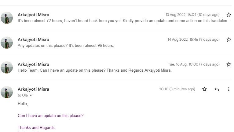 Arka1's tweet image. @Olacabs @ola_supports #Fraud #DoubleDistance