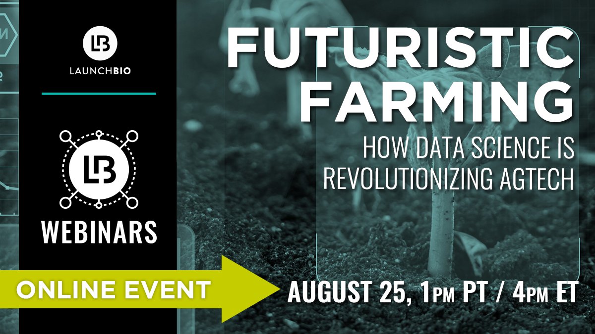 LaunchBio's tweet photo. Join us this Thursday for a free webinar, Futuristic Farming: How Data Science is Revolutionizing the Agriculture Industry. Register here: https://t.co/D6dowlf2qp
@ncbiotech @sircropsalot #launchbio #lifesciences #agtech #agtechnology #biotechnology #startups #datascience https://t.co/0zb272usto
