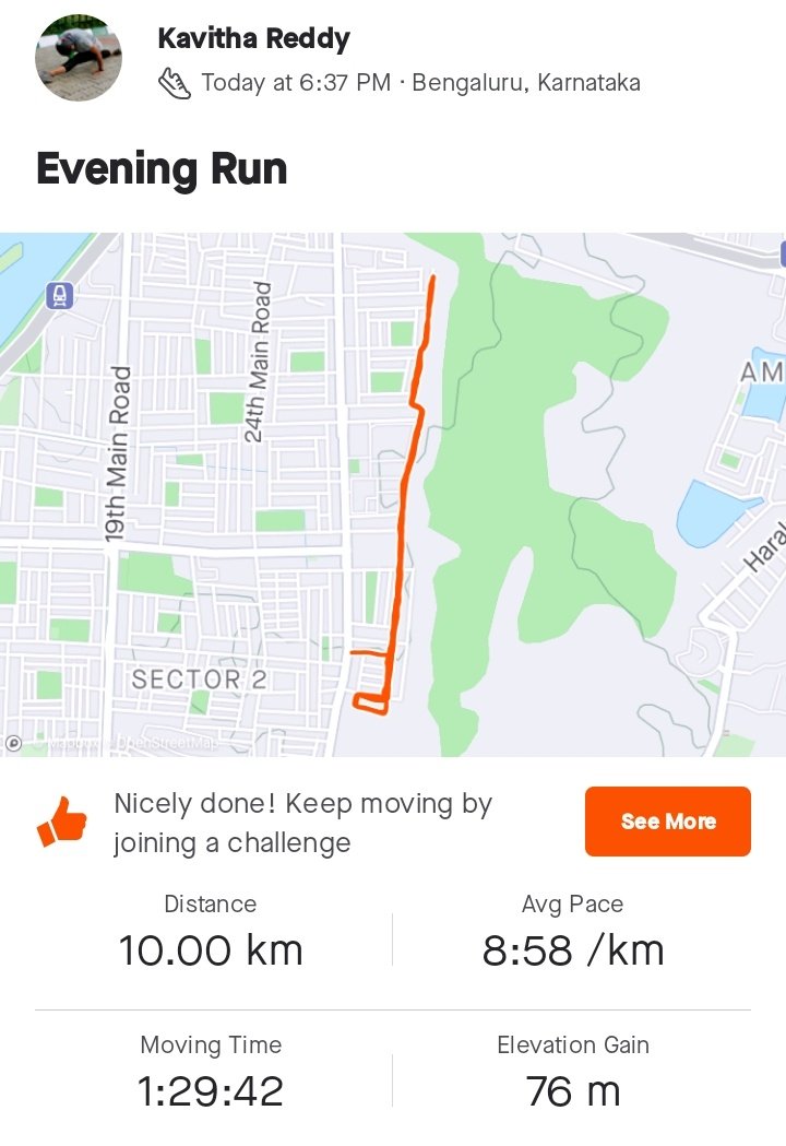 KavithaReddyKR's tweet photo. 23rd Aug 2022 #Running 10kms #Strava #MiFit 539.2 Kms/3255 Kms (2022 Miles)
#FitnessChallenge2022 #KavithaReddyKR #Bommanahalli #Fitness #Health #Running #Climbing #Cycling #Swimming #Trekking #WomenFitness #BengaluruDiaries #Adventure https://t.co/mHBwUjMlFS