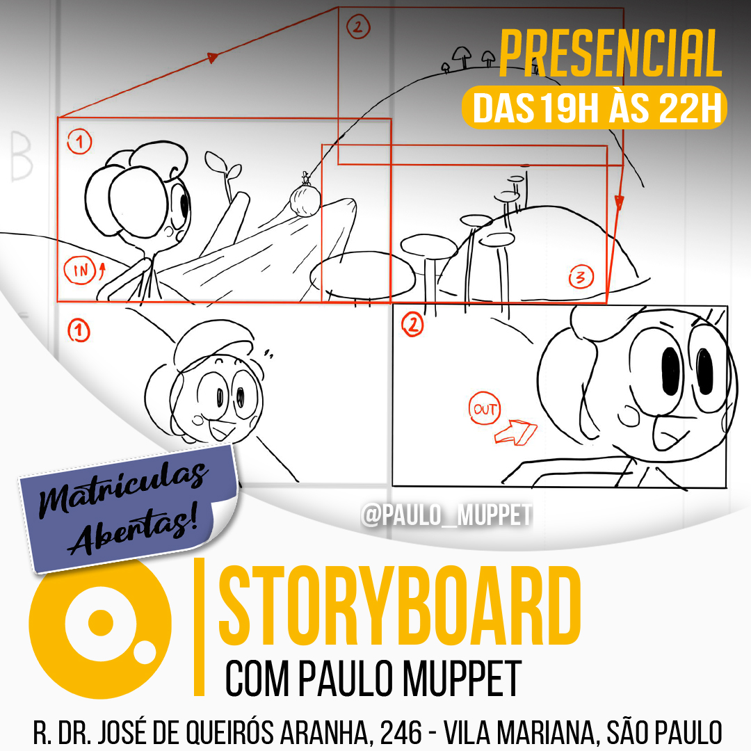 paulomuppet's tweet photo. Meu curso de storyboard na Quanta vai voltar a partir do dia 12 de Setembro!
Estou ansioso pra encontrar os alunos presencialmente mais uma vez, desenhar junto e falar sobre a magia da narrativa visual! Venham que vai ser muito legal!  
https://t.co/z6dmn4CYt0 https://t.co/5a0Tw46EC3