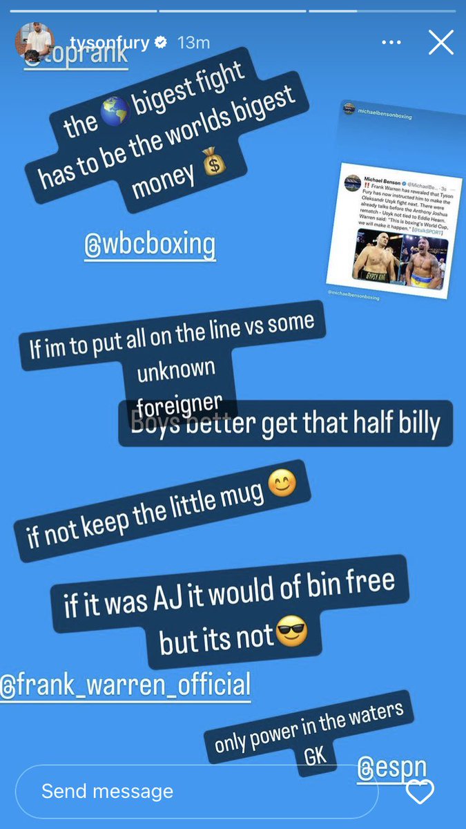 ringmagazine's tweet photo. Tyson Fury speaks out with talks underway for the Oleksandr Usyk undisputed fight… https://t.co/q9OQTUo46O