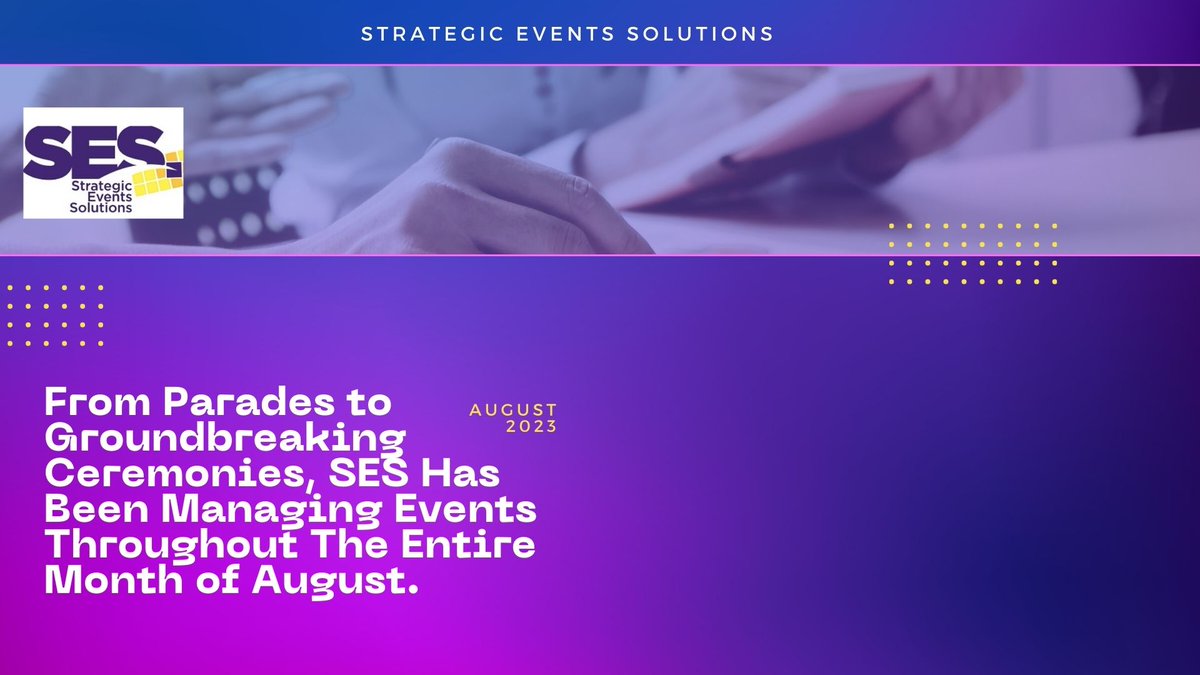 SESEvents's tweet image. From groundbreaking ceremonies to expositions and parades, SES has been managing many events throughout the entire month of August.