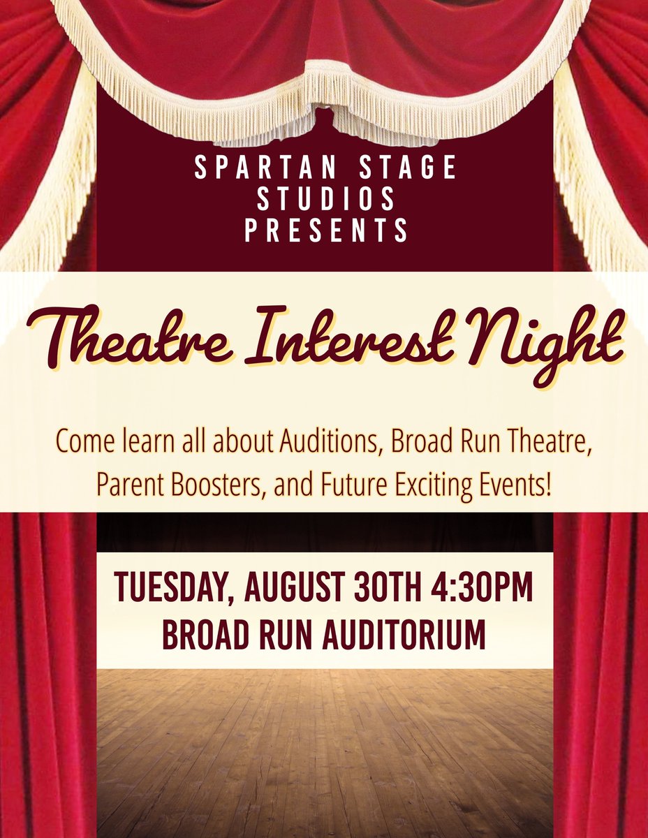 Come Find Out All About Theatre!! 🎭 Parents and Students Welcome!
