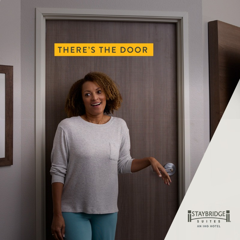 Staybridge's tweet photo. And the MVP of your family vacation goes to….the in-suite door.