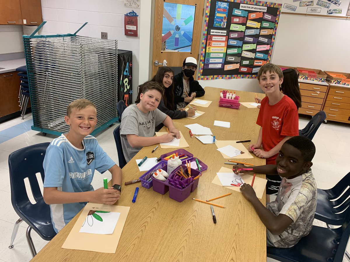 WSESArt's tweet photo. First day of art class with 6th grade #willowpride https://t.co/FQp4BnZCV5