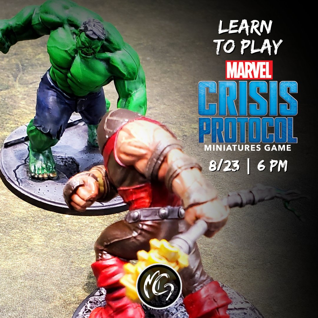 MillenniumGames's tweet photo. Marvel Crisis Protocol - 6 pm | 8/23
$10 Credit Swap

#marvelcrisisprotocol #marvel #mcu #mcp #marveluniverse #marvelminis #miniatures #paintingminiatures #atomicmassgames#explorerochester #realrochester #rochesterny #shoplocalrochester #millenniumgames #playsomethingnew https://t.co/qKazjl7BNu