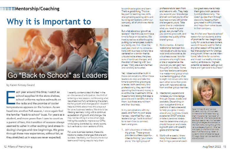 pillarsoffranch's tweet photo. It's back to school season, and in this edition of the #PillarsofFranchising magazine Karen Kimsey-Sward writes about the importance of continuing to develop your #leadership abilities. Give it a read!
https://t.co/of3db33aGm https://t.co/e5LFevA6OI