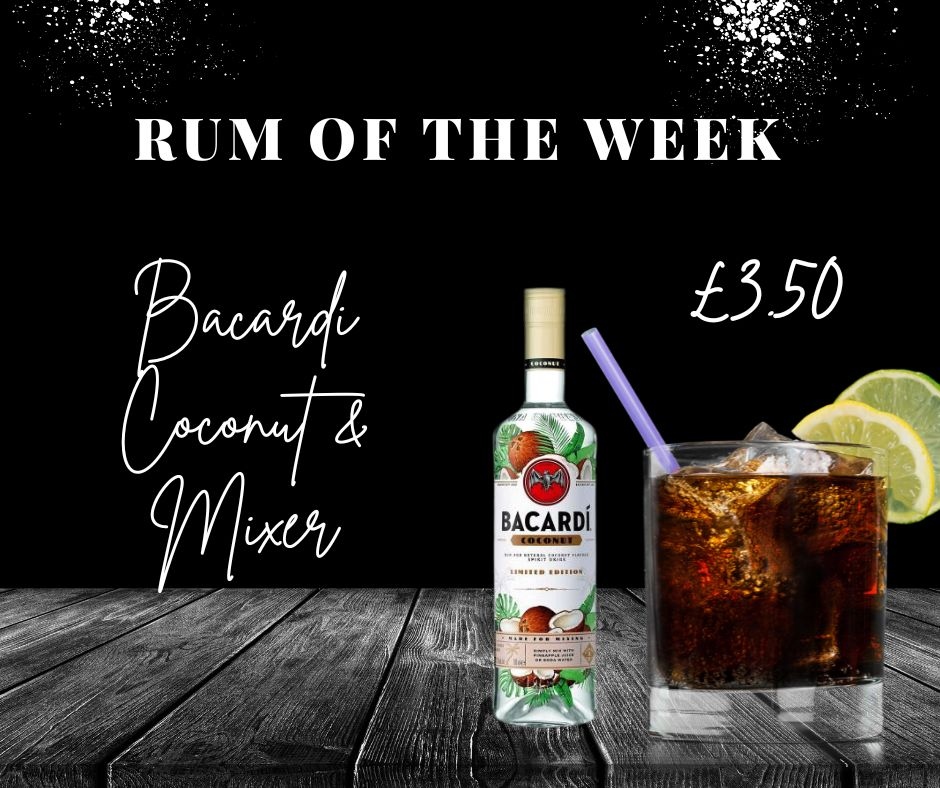 Doctor_Duncans's tweet photo. 🥃ATTENTION - Rum Of The Week!!!!
Bacardi Coconut & mixer £3.50 come down and give it a try!!!
Food·Drink·Sport·Music
https://t.co/ZBPMthaPNr
#liverpool #students #ljmu #deals #rum #l1 #rumoftheweek #drinkforeveryone #mixology #drinks #thirsty #drinkup #drinkstagram #cheers https://t.co/oDI6JMsCp1