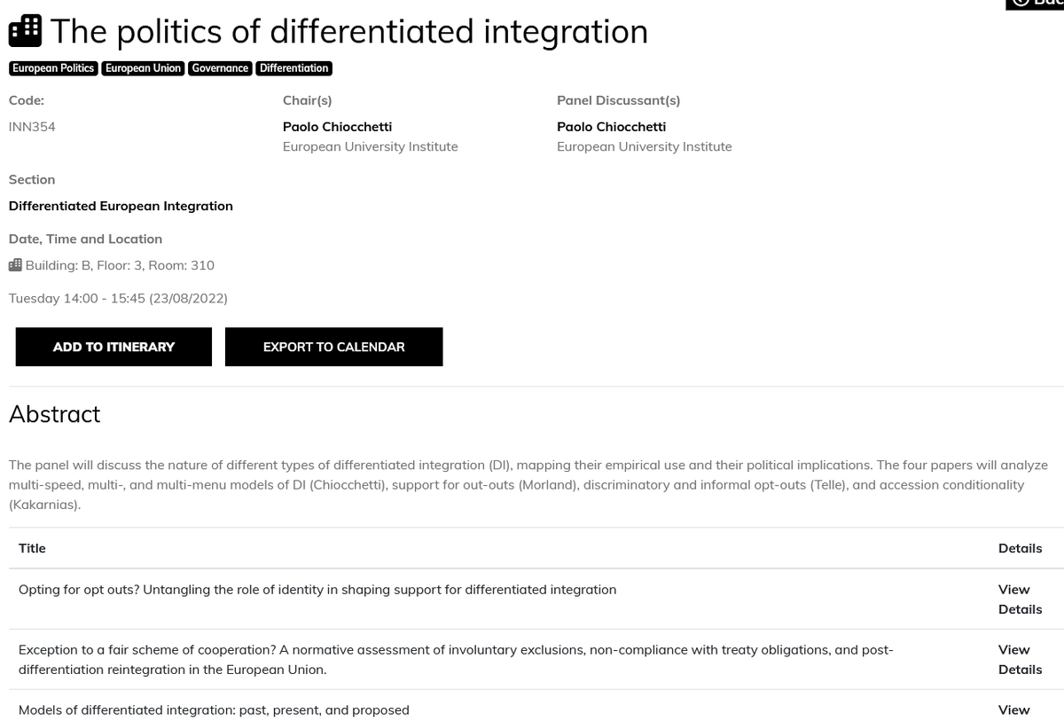 p_chiocchetti's tweet photo. Great attendance and lively discussion at our #ecprgc2022 panel on the drivers, patterns, and legitimacy of differentiated integration. Many thanks to all organizers, panelists, and members of the audience! (@stefan_telle @martinmoland @ECPR #InDivEU @dice_h2020) https://t.co/QCf9v83zhH