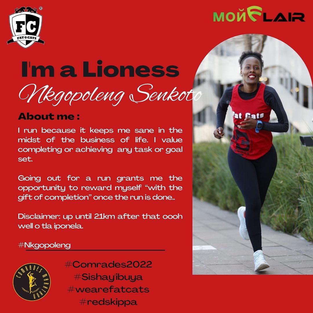 fatcats_ac's tweet photo. The hype is on and we know you are ready for the big celebration at Moses Mabhida next weekend!
Meet our #redskippa Lionesses who will be lining up for Comrades this year.
#wearefatcats
#RedSkippa
#getyourflairon
#SheRunsPeriod
#Sishay’ibuya - The Return https://t.co/sfrnpKrQjH
