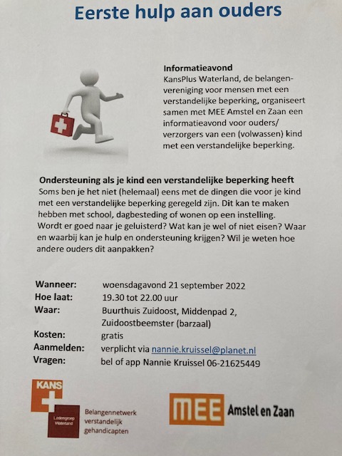 KansplusW's tweet photo. #KansPlus Waterland organiseert een informatie-avond voor ouders/verzorgers van mensen met een #verstandelijke #beperking op 21 september: Wat als je niet tevreden bent met de #zorg?
#Edam-#Volendam #Purmerend #Landsmeer #Waterland #vb #handicap Delen is aardig! https://t.co/NnyE3uDNuj