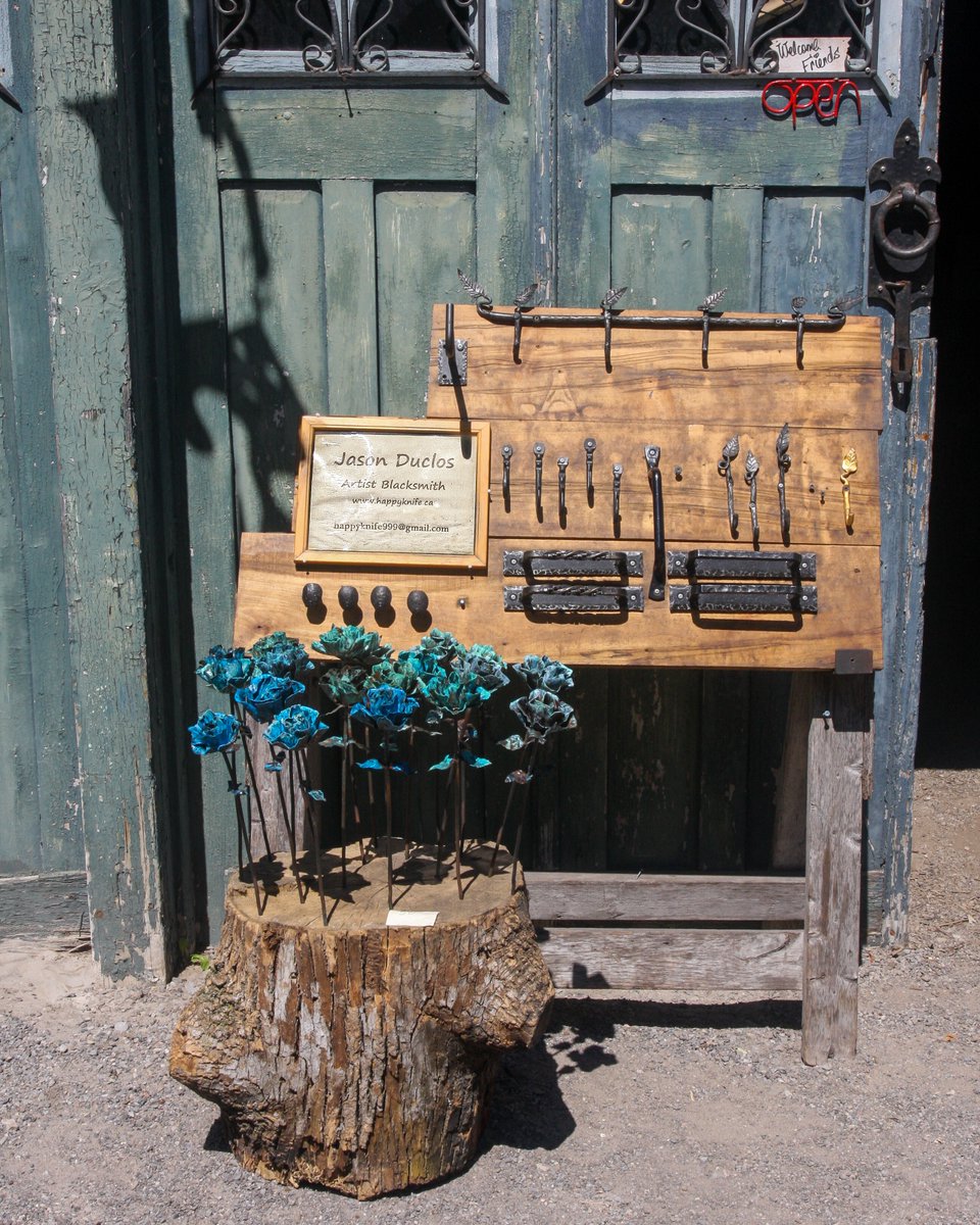 Jason Duclos the resident blacksmith is the focus of this week's #artistupdate 
He now offers gorgeous copper roses which he makes totally from scratch! He makes them green using a chemical that oxidizes the copper surface.

Come see them for yourself and ask about the process!