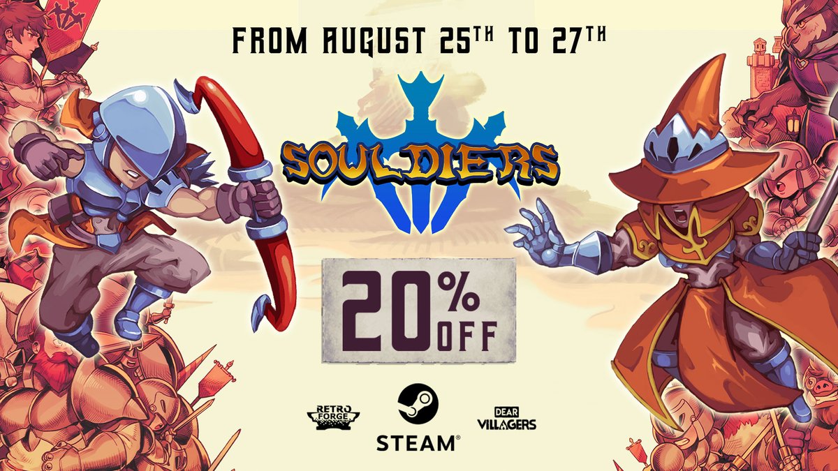 Vacations are ending, and we want to cheer you up! Don't miss the chance to get <a href="/souldiersgame/">Souldiers | OUT NOW!</a> by <a href="/RetroForgeGames/">Retro Forge Games</a> with a 20% discount on #Steam!

In this #Metroidvania you will hone your skills &amp; be ready for crunchy soulslike combat!

👉 bit.ly/3AebCGJ