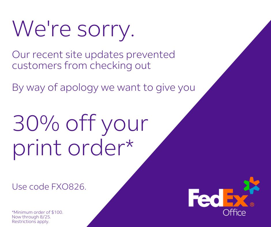 Take 30% off your #print order now through Thursday! office.fedex.com/default/coupon… #printmarketing