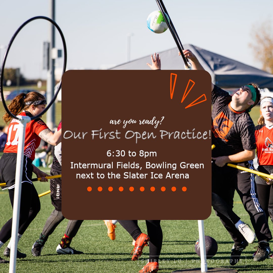 Hey Quadball fanatics! We are hosting our first open practice of the season TONIGHT August 23 from 6:30 to 8pm at the Intermural Fields! For any new Falcons, the fields are right next to the Ice Arena on campus! We look forward to seeing you on the pitch! #talonsup #bgsuquadball