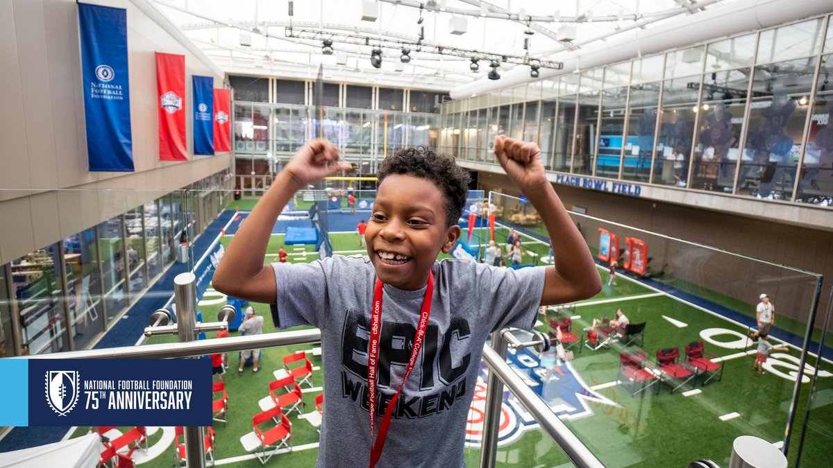 NFFNetwork's tweet photo. On this day in 2014, the @cfbhall opened its doors in Atlanta!

The state-of-the-art Hall meshes traditional memorabilia with interactive exhibits and fans are greeted upon entry with a three-story helmet wall representing all football playing colleges and universities

#NFF75 https://t.co/OYxESZK8qx